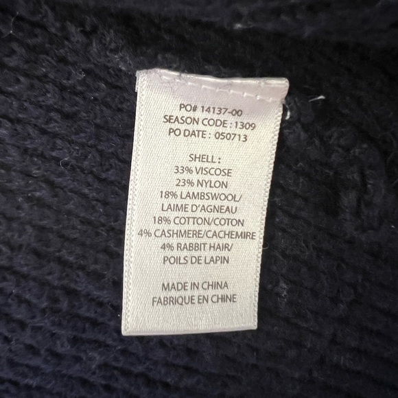 Navy/off white honeycomb knit shawl collar jacket by Splendid size small - Picture 3 of 6